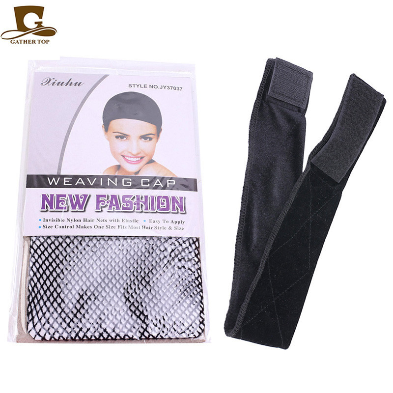 Paróka fejvédő bársony szalag nejlon hajhálóval, koreai stílus, állítható Velcro, hullámos dizájn