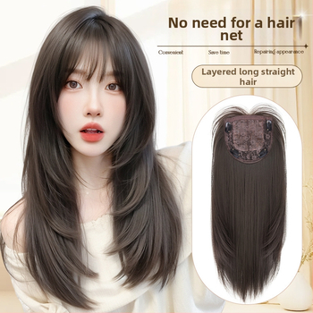 Női teljes paróka — hosszú egyenes haj, hőálló szintetikus szálak, egyenes tincs, mechanikus felépítés