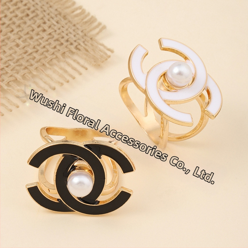 Opasok na kabát so sponou v tvare dvojitého-C a perlou mozaikou, zliatina, geometrický dizajn, elektroplátovanie, japonsko-kórejský štýl