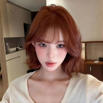 Moterų parūka, trumpa garbanota su kirpčiukais, Korėjos stiliaus, karščiui atsparūs pluoštai, lengvai užsidengiama, pilna paruka