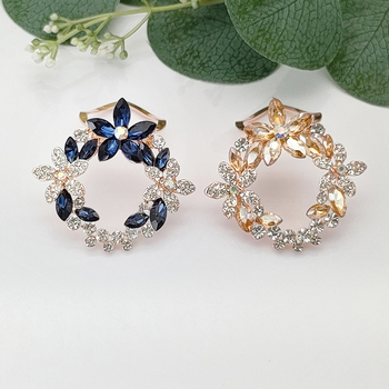 Női kitűző, koreai stílus, ötvözet, gyémántos bevonat, dupla használat
