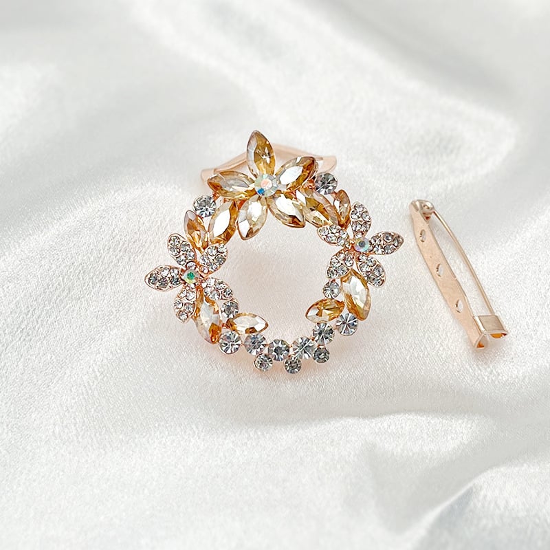 Női kitűző, koreai stílus, ötvözet, gyémántos bevonat, dupla használat