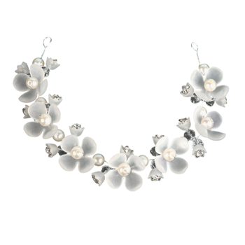 Kézzel készített gyöngy virág hajdísz kínai stílusban, kézi kötésű, gyöngy anyag, egyedi csomagolás, tavasz 2025