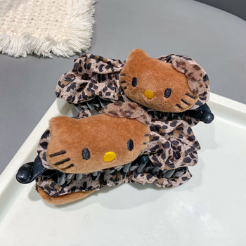 Banana klips za kosu - leopard uzorak, ručno izrađeno, poliester, za žene