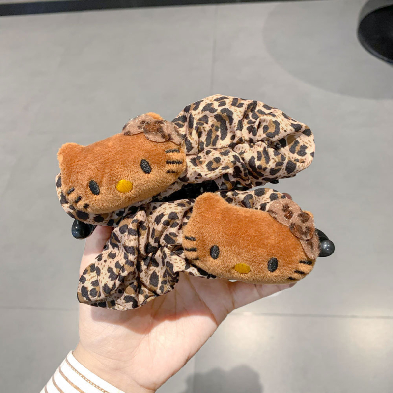 Banana klips za kosu - leopard uzorak, ručno izrađeno, poliester, za žene