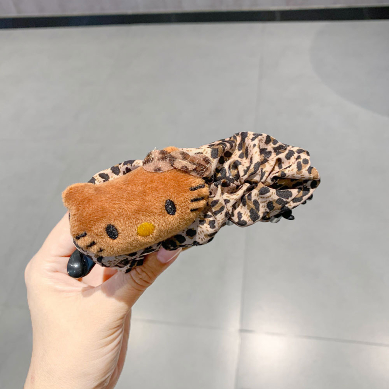 Banana klips za kosu - leopard uzorak, ručno izrađeno, poliester, za žene