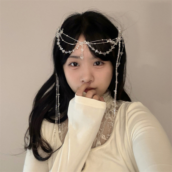 Višeslojna Hanfu diadema za glavu s kristalima, egzotični japansko-korejski stil, elektroplatiranje, individualno pakiranje, izlazak jeseni 2024