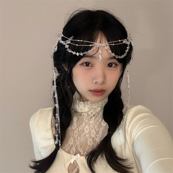 Višeslojna Hanfu diadema za glavu s kristalima, egzotični japansko-korejski stil, elektroplatiranje, individualno pakiranje, izlazak jeseni 2024