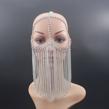 Női fejlánc fém tassel, alumínium 8-as alakú lánccal, indián stílusú díszítő fejékszer, elektroplatált felülettel