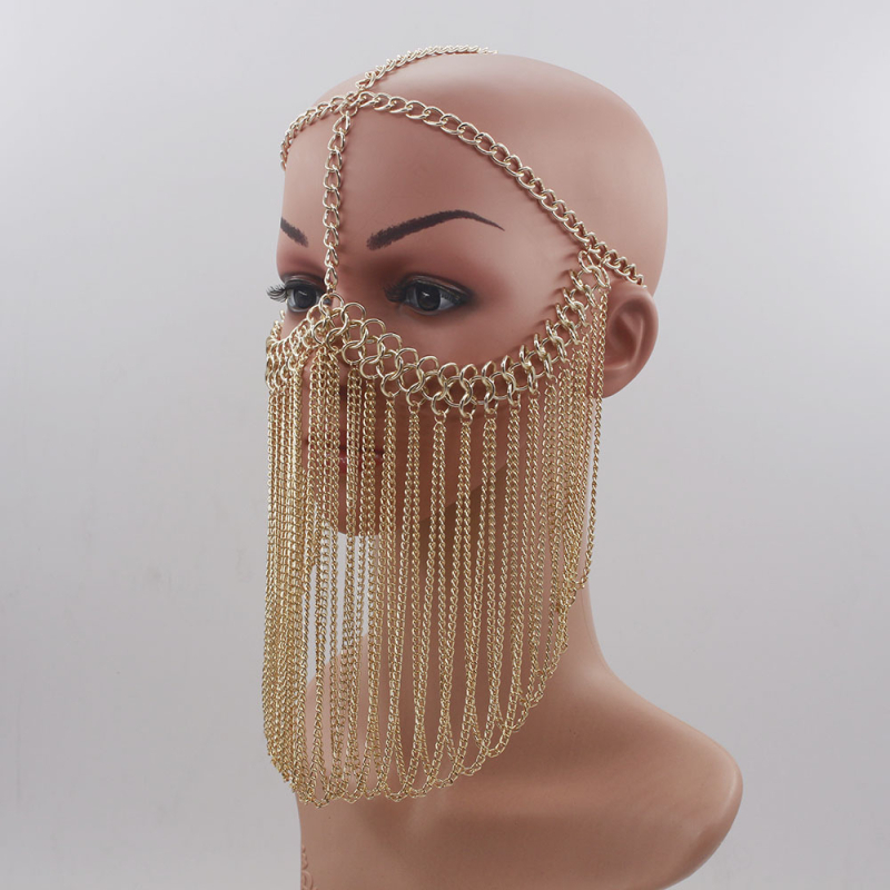 Női fejlánc fém tassel, alumínium 8-as alakú lánccal, indián stílusú díszítő fejékszer, elektroplatált felülettel