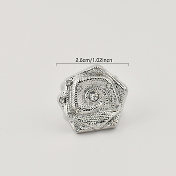 Ötvözet sálcsat – etnikus stílus, uniszex, virág alak, elektroplating, gyémánt beültetések