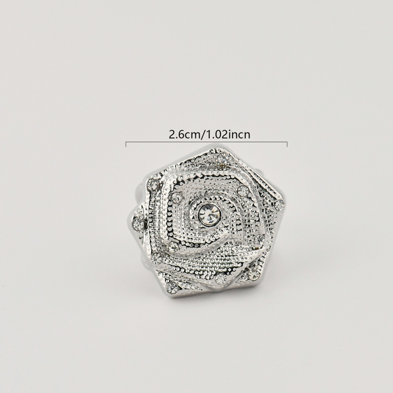 Ötvözet sálcsat – etnikus stílus, uniszex, virág alak, elektroplating, gyémánt beültetések