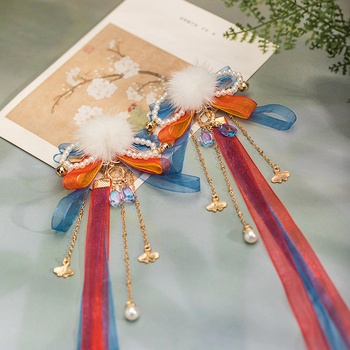 Agrafă de păr – accesoriu pentru cap, pluș, lucrată manual, stil retro artistic