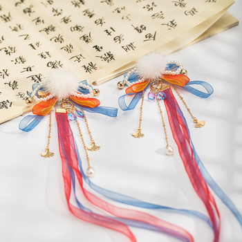 Agrafă de păr – accesoriu pentru cap, pluș, lucrată manual, stil retro artistic