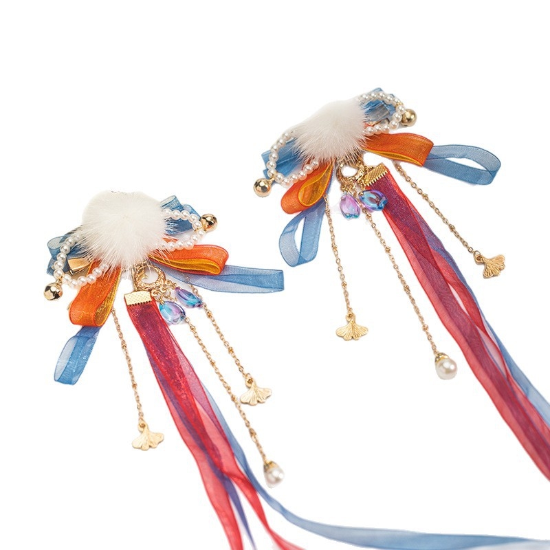 Agrafă de păr – accesoriu pentru cap, pluș, lucrată manual, stil retro artistic