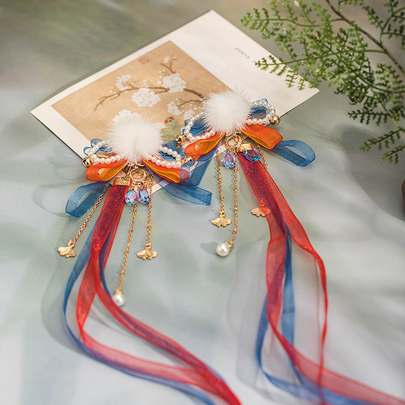 Agrafă de păr – accesoriu pentru cap, pluș, lucrată manual, stil retro artistic