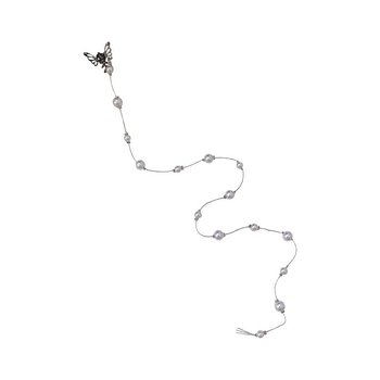 Метален клип за коса с перлена верига и пеперуда, ръчна изработка, дамски аксесоар за глава