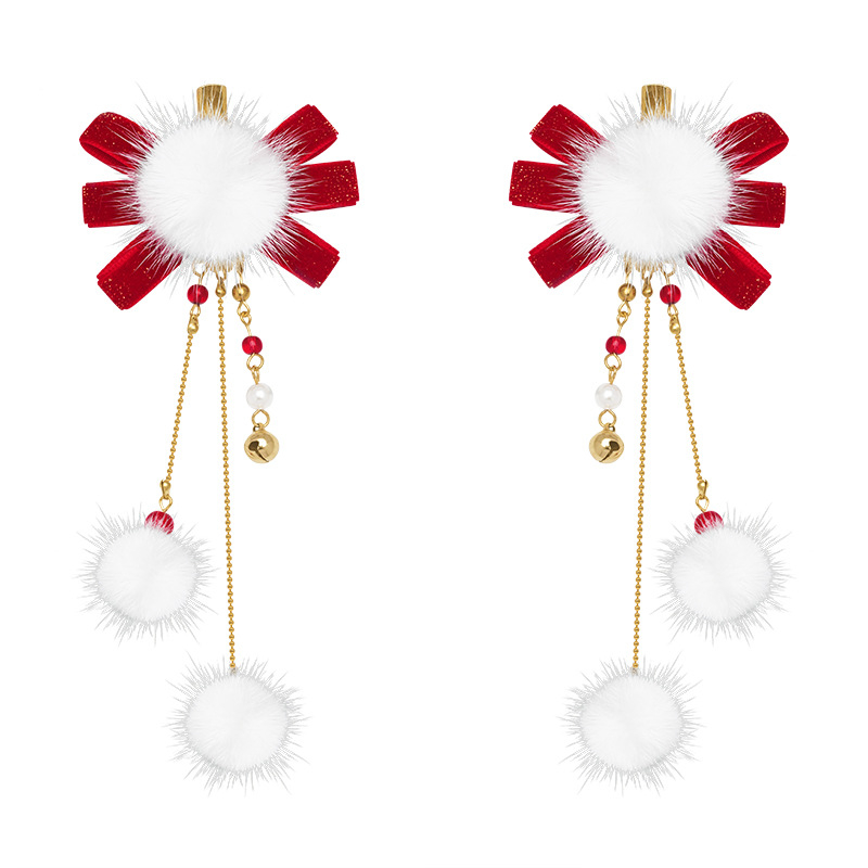 Clamă pentru păr Hanfu pentru copii, pluș, lucrată manual, clips lateral, stil antic