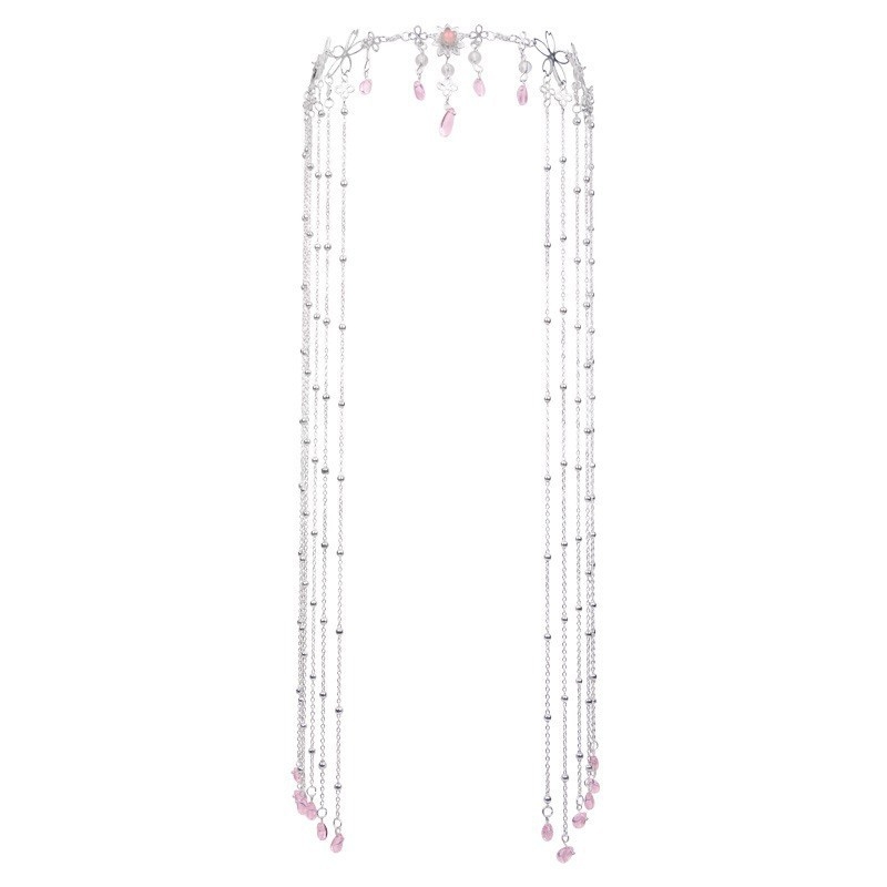 Exotikus hajdísz vízcsepp alakú tassel virággal; anyag: rhinestone; felületkezelés: elektroplakálás; súly: 40 g