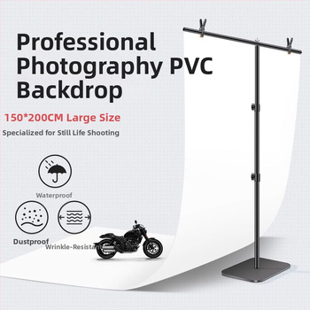 Baltas PVC fono plokštė su stovu – still life nuotraukoms