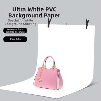 Baltas PVC fono plokštė su stovu – still life nuotraukoms