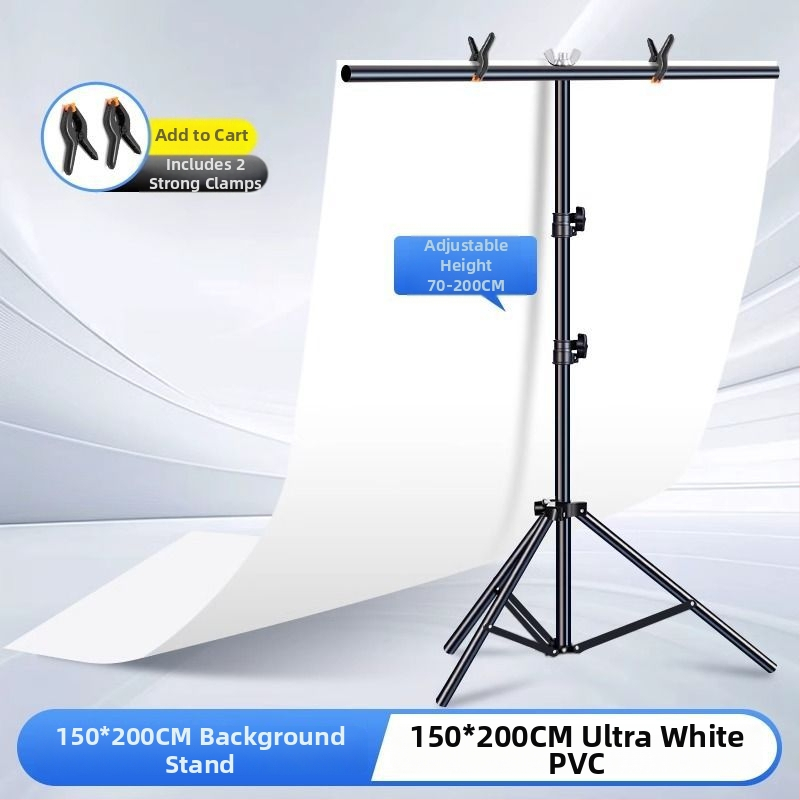 Baltas PVC fono plokštė su stovu – still life nuotraukoms