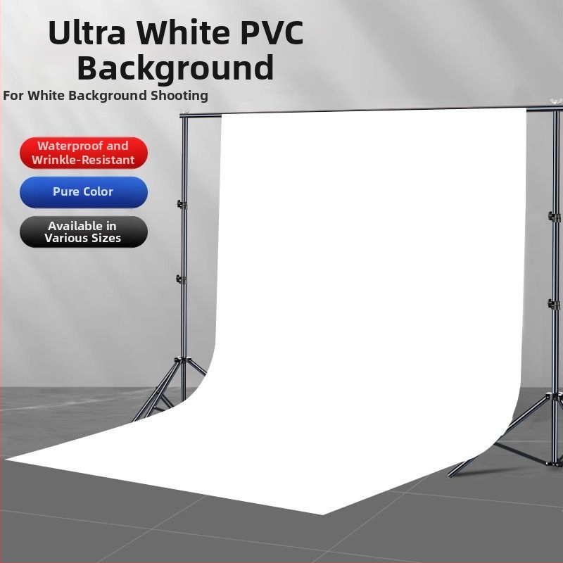Valge PVC taustaplaat fotode jaoks statiiviga – still life fotosessioonid