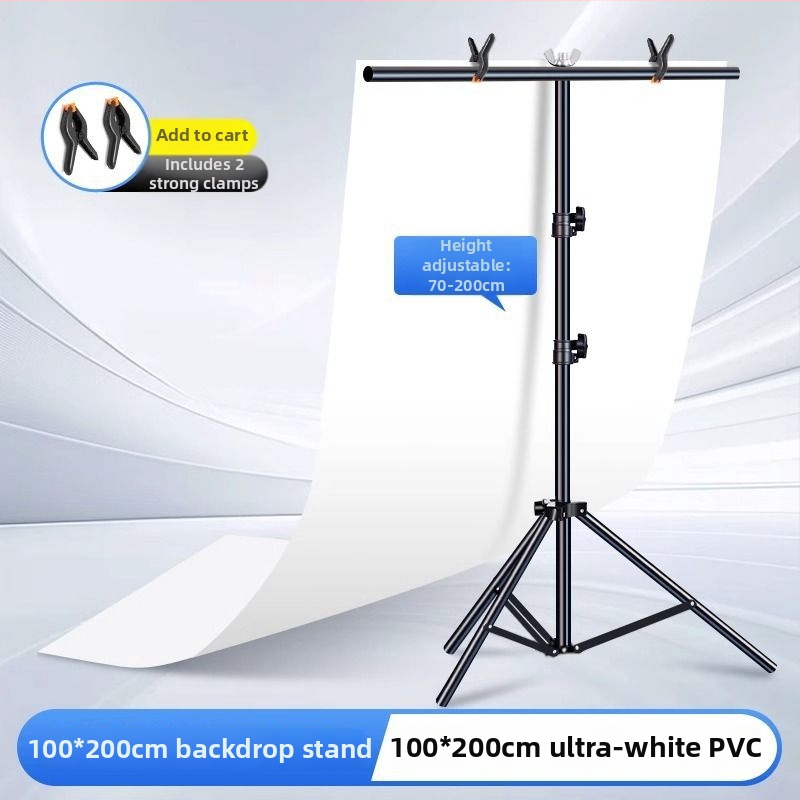 Baltas PVC fono plokštė su stovu – still life nuotraukoms