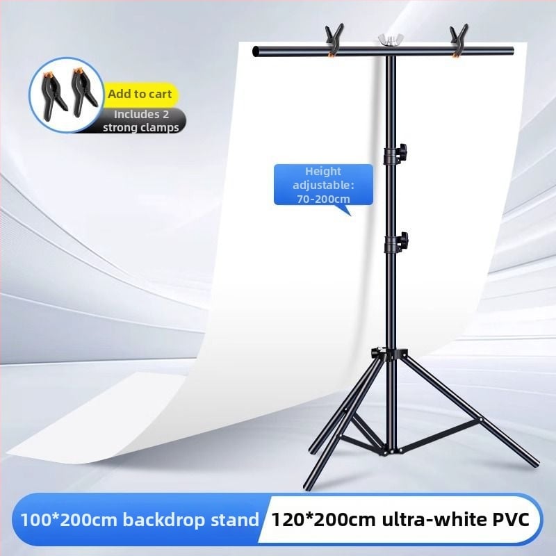 Baltas PVC fono plokštė su stovu – still life nuotraukoms