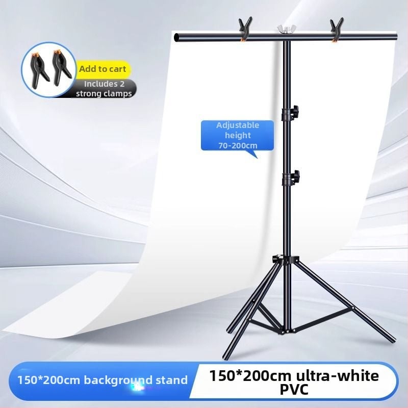 Baltas PVC fono plokštė su stovu – still life nuotraukoms