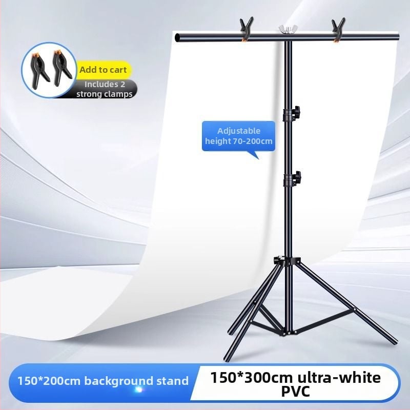 Baltas PVC fono plokštė su stovu – still life nuotraukoms