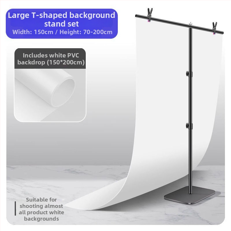 Baltas PVC fono plokštė su stovu – still life nuotraukoms