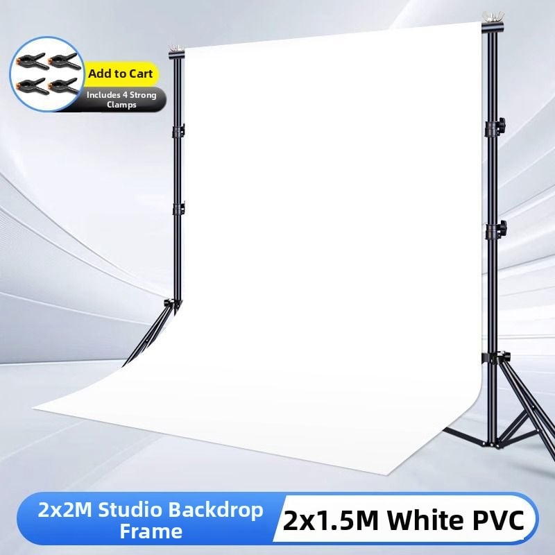 Baltas PVC fono plokštė su stovu – still life nuotraukoms