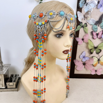 Ötvözetből készült mongol fejfedő – etnikus stílus, elektroplakált bevonat, 2025 nyár