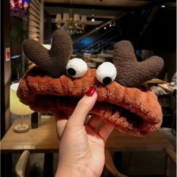 Δύο σετ κεφαλοδέτες unisex για πλύσιμο προσώπου και μακιγιάζ, καρό μοτίβο, σχήμα ζώου/ζωδίου