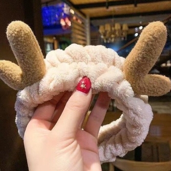 Δύο σετ κεφαλοδέτες unisex για πλύσιμο προσώπου και μακιγιάζ, καρό μοτίβο, σχήμα ζώου/ζωδίου