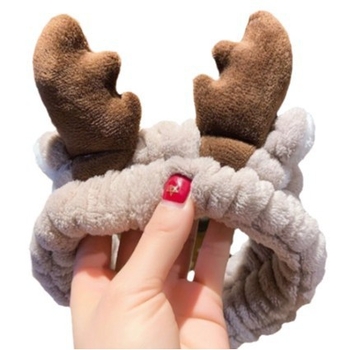 Δύο σετ κεφαλοδέτες unisex για πλύσιμο προσώπου και μακιγιάζ, καρό μοτίβο, σχήμα ζώου/ζωδίου