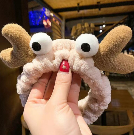 Δύο σετ κεφαλοδέτες unisex για πλύσιμο προσώπου και μακιγιάζ, καρό μοτίβο, σχήμα ζώου/ζωδίου