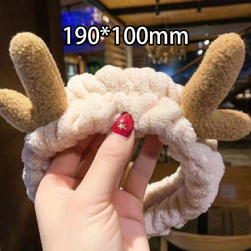 Δύο σετ κεφαλοδέτες unisex για πλύσιμο προσώπου και μακιγιάζ, καρό μοτίβο, σχήμα ζώου/ζωδίου