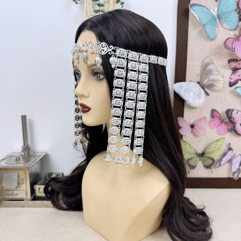 Fejfedő – etnikus stílusú ötvözet, hajlánc a homlokra, elektroplating felülettel, 2025 nyár