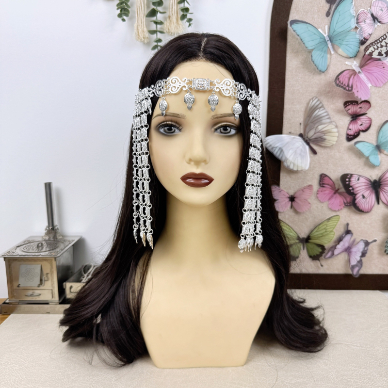 Fejfedő – etnikus stílusú ötvözet, hajlánc a homlokra, elektroplating felülettel, 2025 nyár