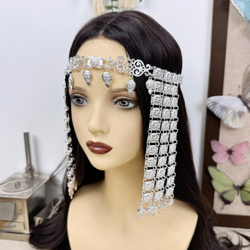 Fejfedő – etnikus stílusú ötvözet, hajlánc a homlokra, elektroplating felülettel, 2025 nyár