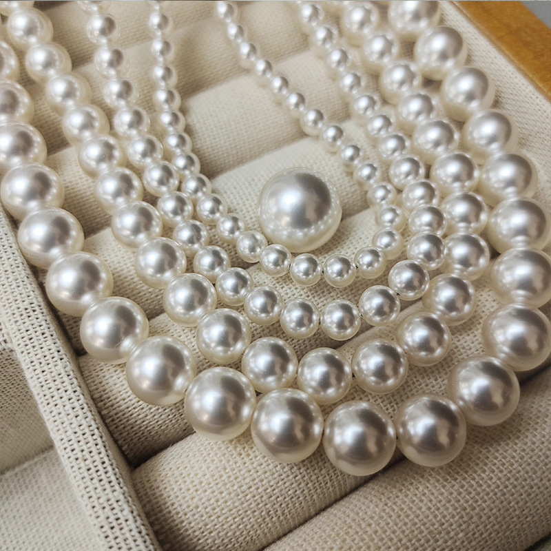 Staklene perle za DIY nakit, 2–14 mm, okrugle, s prolaznom rupom, poluproizvodi