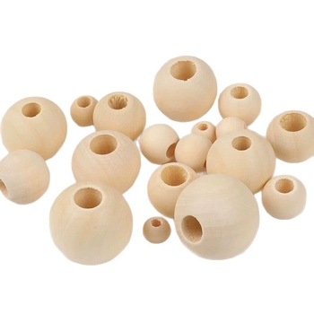 Drvene perle s velikim otvorom 6–50 mm, kružne perle za DIY nakit