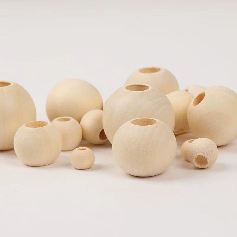 Drvene perle s velikim otvorom 6–50 mm, kružne perle za DIY nakit