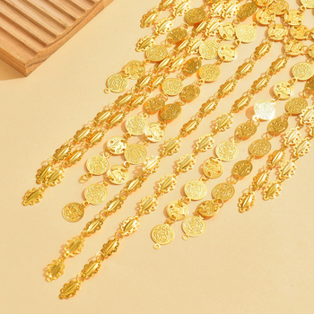 Hajlánc érmes bojtokkal, palotai stílus, fém, elektroplakált, Hg018, 2025 nyár