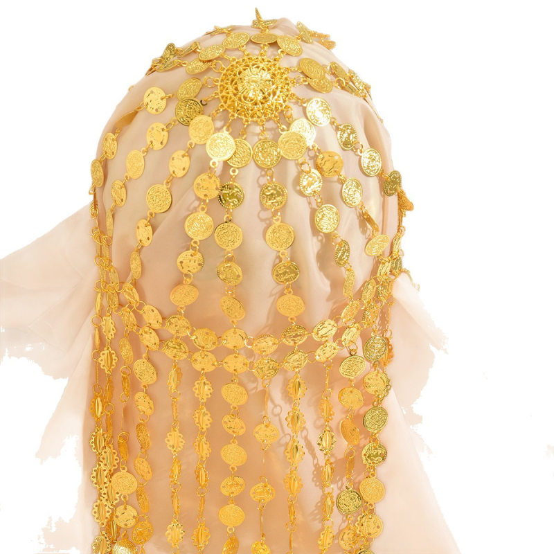 Hajlánc érmes bojtokkal, palotai stílus, fém, elektroplakált, Hg018, 2025 nyár