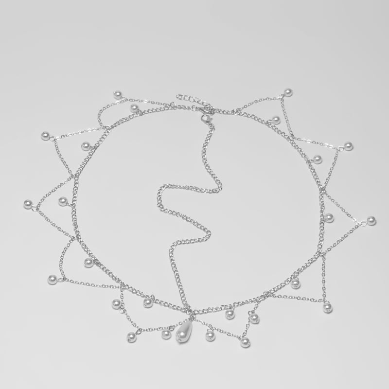 Vintage gyöngyös homloklánc – elektroplattált menyasszonyi hajdísz, 2025 tél