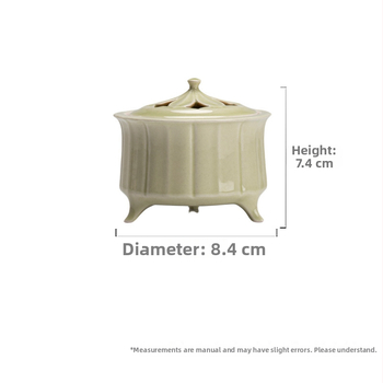 Smaržu degļa keramika ar triju kāju dizainu, glazēta virsma (Zīmols: Moji; Materiāls: keramika; Stils: Light Luxury; Process: Glazēšana; Dizains: Triju kāju)