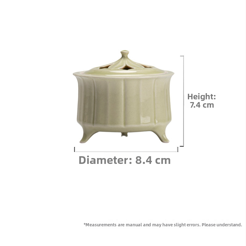 Smaržu degļa keramika ar triju kāju dizainu, glazēta virsma (Zīmols: Moji; Materiāls: keramika; Stils: Light Luxury; Process: Glazēšana; Dizains: Triju kāju)